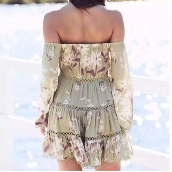 Anthropologie Jaase Green Floral Tiered Dress Size XS - Picture 5 of 5